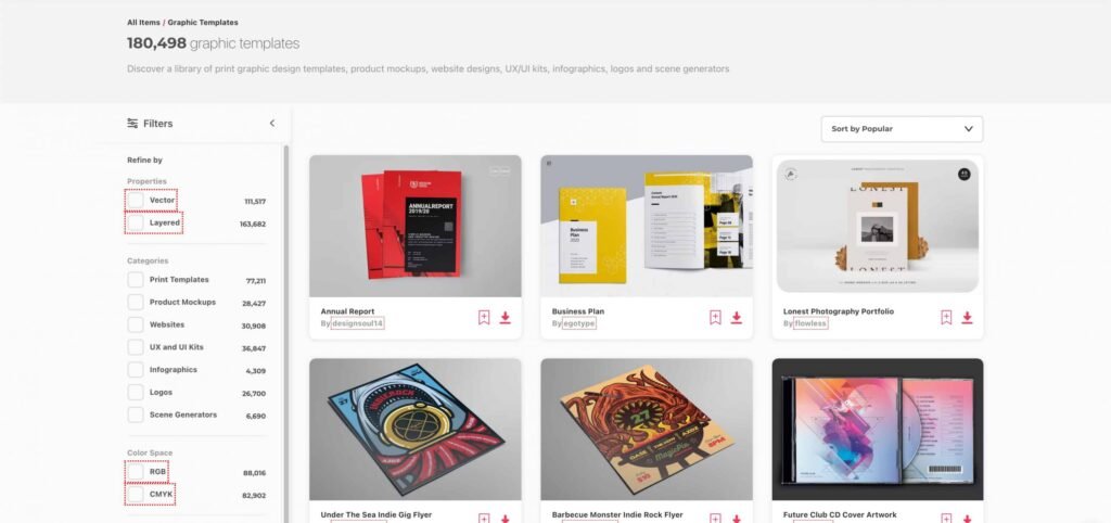 Diverse collection of graphics and templates including icons, illustrations, and design assets available for unlimited download