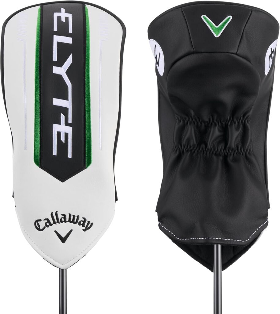Callaway Hyper X Driver headcover featuring black and white design with green accents and Callaway branding.